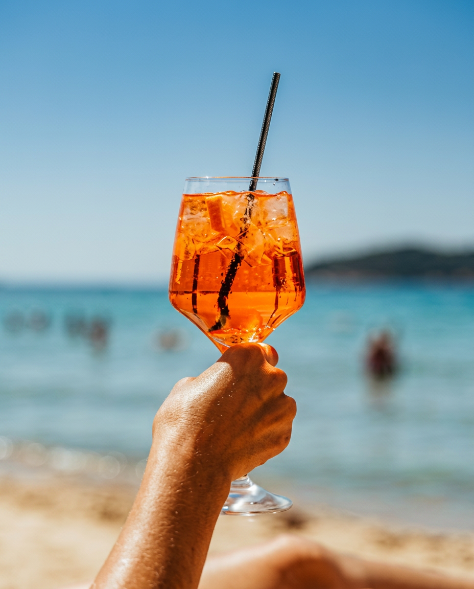 Aperol spritz by the sea