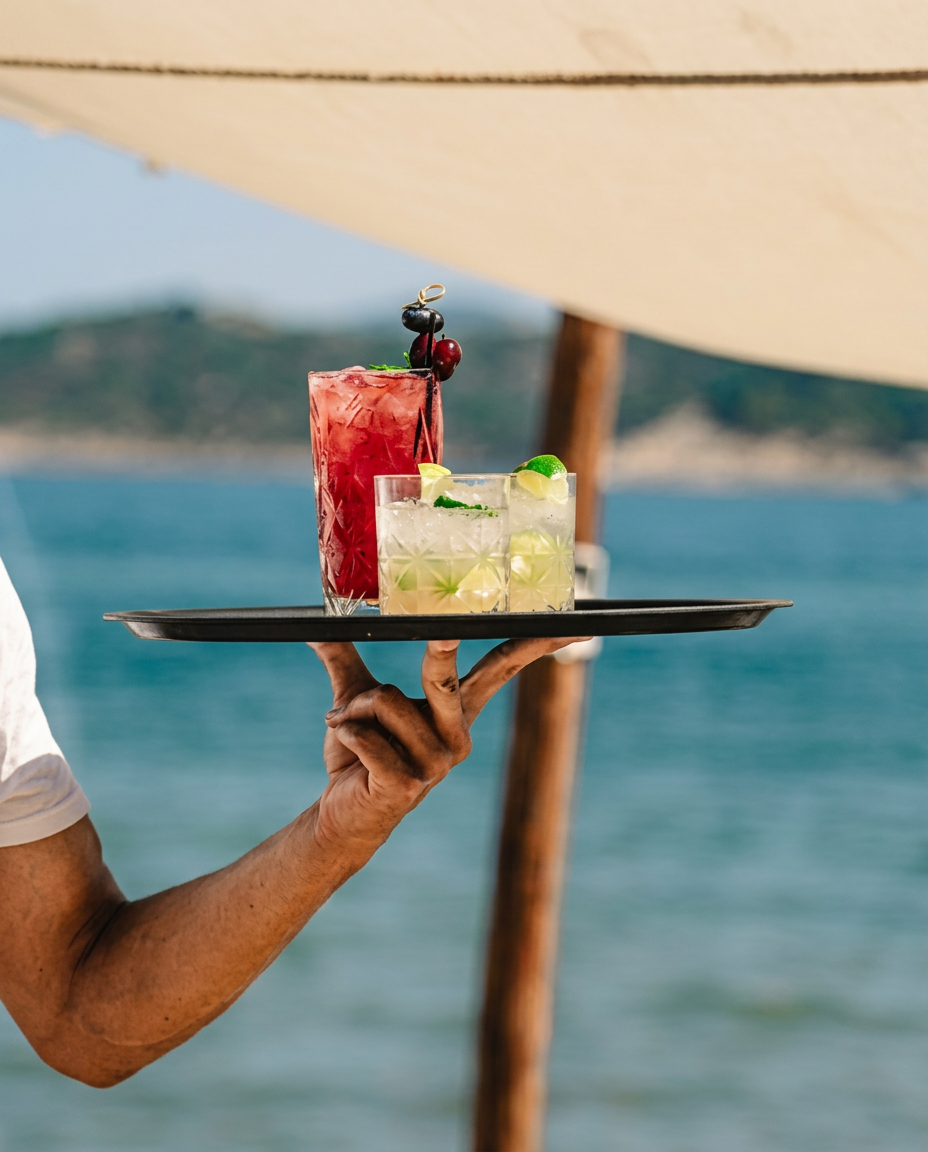 Signature cocktails served seaside